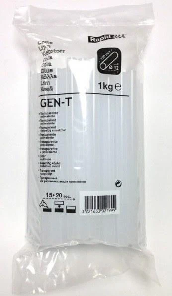 Rapid GEN-T Klijai D12x190mm 1Kg Maišas. Skaidrūs, universalūs.AT12 - P-09-001 - 190