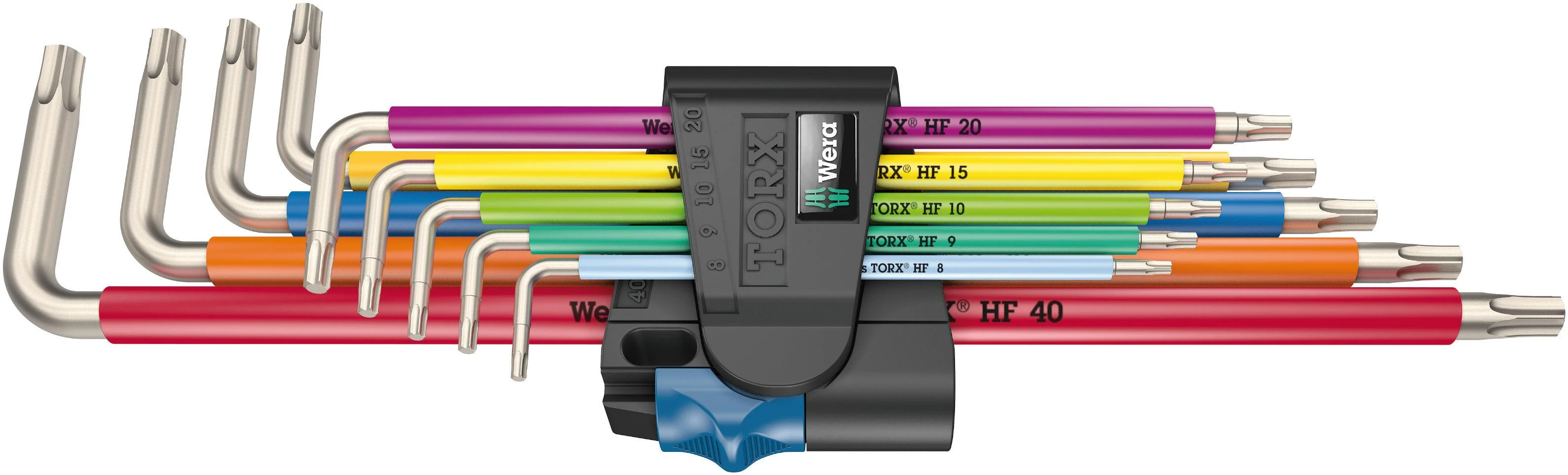 Šešiakampių L-Formos raktų rinkinys Wera STAINLESS TX SXL Multicolour, su prilaikymo funkcija, TX8-40, 9 vnt