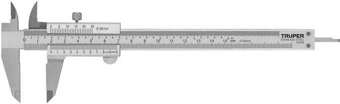 Slankmatis 150mm, nerūdijantis plienas, tikslumas 0.02mm Truper®