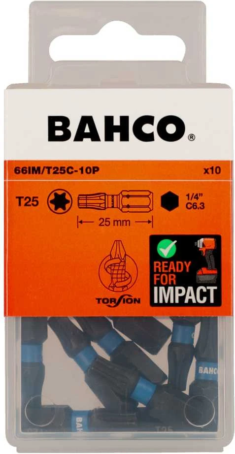Smūginiai antgaliai Bahco 66IM T25 25mm , 10vnt blisteris