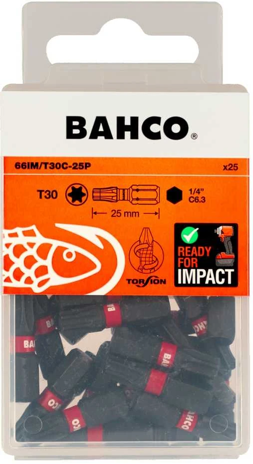 Smūginiai antgaliai Bahco 66IM T30 25mm , 25vnt blisteris