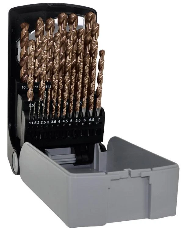 Grąžtas Tivoly Metalo gražtų rinkinys 1-13 mm, FURIUS HSS su FUSIO padengimu, 25vnt.