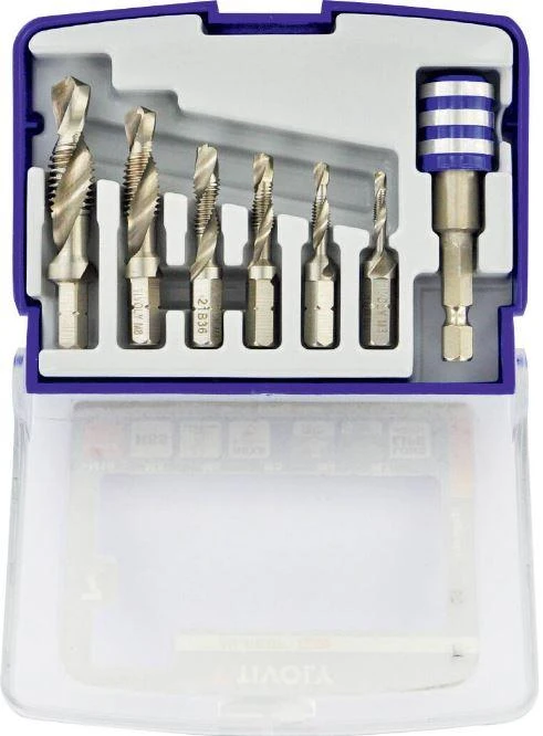 Tivoly Kombinuotų sriegiklių rinkinys FTH 1/4" kotelis M3-M10 + magnetinis laikiklis "Half-Box"