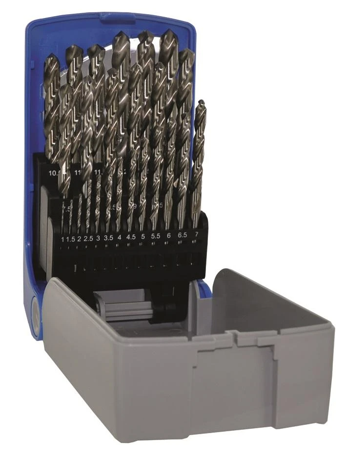 Grąžtas Tivoly Metalo grąžtų rinkinys HSS Ø1-13 mm, 118° "Split point", 25vnt./kpl.