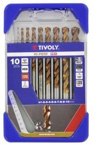 Grąžtas Tivoly Metalo grąžtų rinkinys FURIUS HSS Clipster PRO 10vnt Ø1-10mm