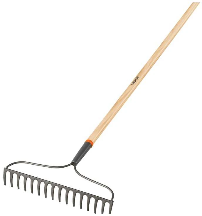 Truper dirvos grėblys su 16 plieninių dantų, medinė rankena, 137cm