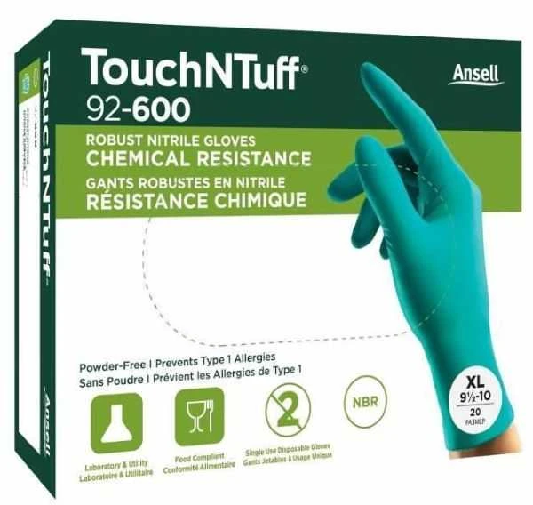 Ansell TouchNTuff 92-600 nitrilinės pirštinės su pakuote