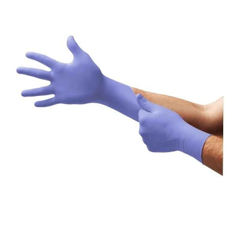 Ansell Microflex nitrilinės pirštinės užmautos ant rankų