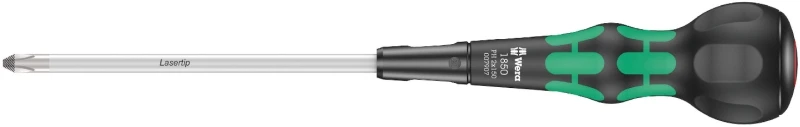 Wera 1850 PH 2 x 150 mm Kraftform rutulinės rankenos Phillips atsuktuvas – PH 2 antgalis, 150 mm ašmenys, nesisukanti rankena