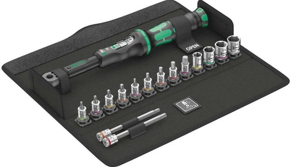 Wera dviračių sukimo momento rinkinys 16vnt, 1/4" 2,5-25Nm, lizdai 10-15mm, lizdai TX10-T30, HEX 3-8mm