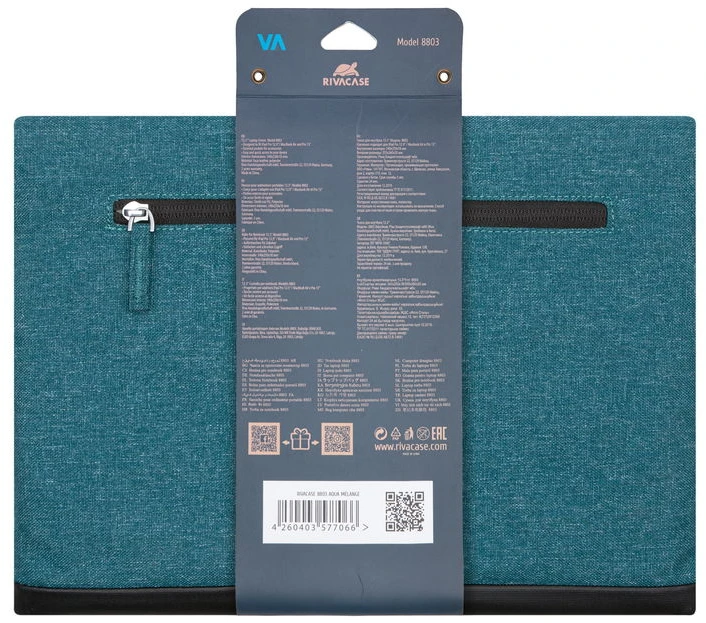 Dėklas -įmautė RIVACASE 8803 aqua melange Lantau Ultrabook sleeve 13.3"