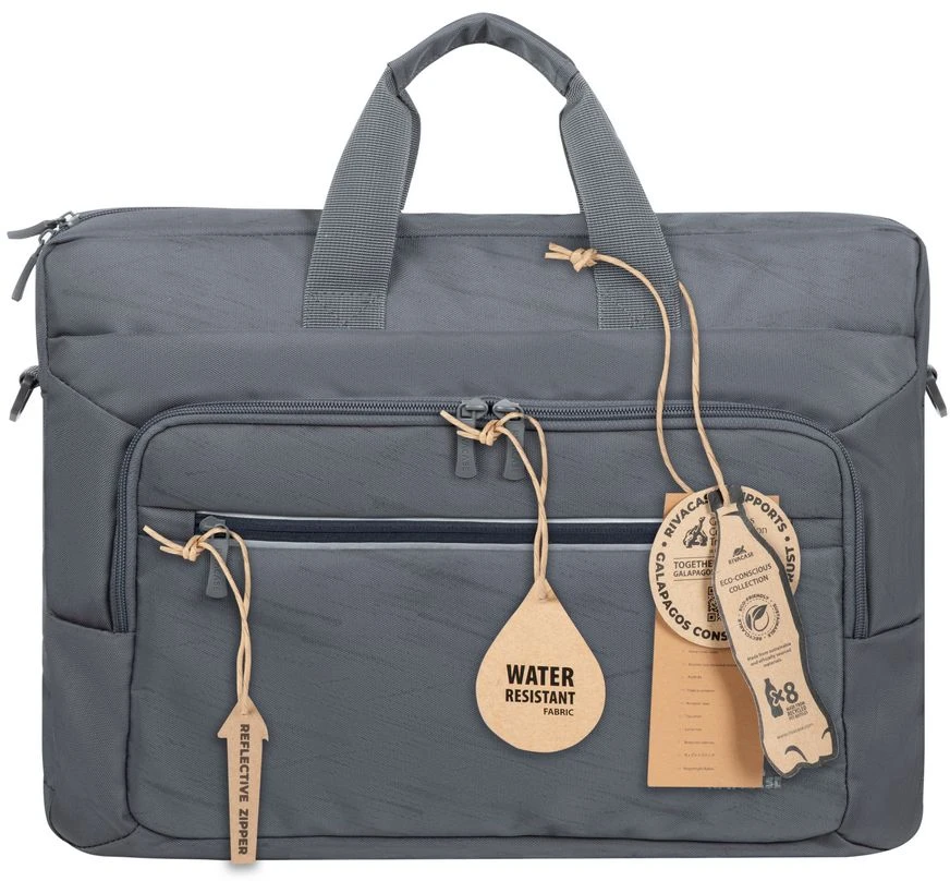 Dėklas RIVACASE 7531 pilkas Alpendorf-ECO Nešiojamas kompiuteris bag 15.6-16"