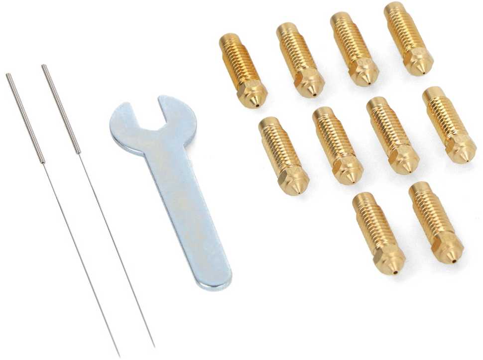 0.4mm/0.6mm/0.8mm/1mm antgalių rinkinys Elegoo Neptune 4 Plus/4 Max 3D spausdintuvams - žalvarinis