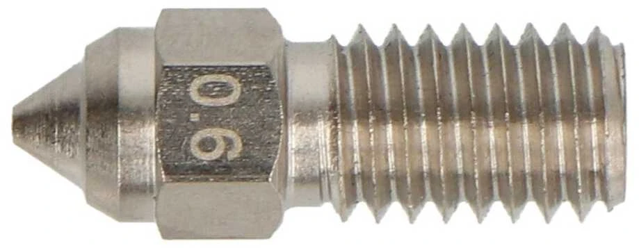 Grūdinto plieno 0.6 mm antgalis su sriegiu