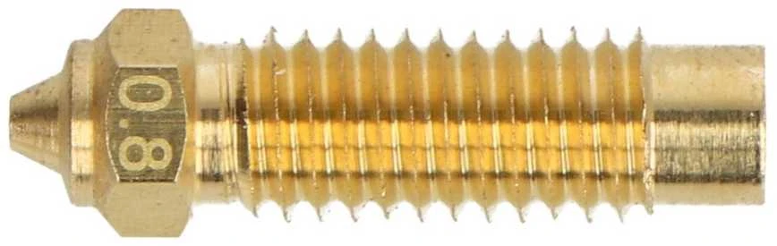 Žalvarinis 0.8 mm antgalis su matomu sriegiu