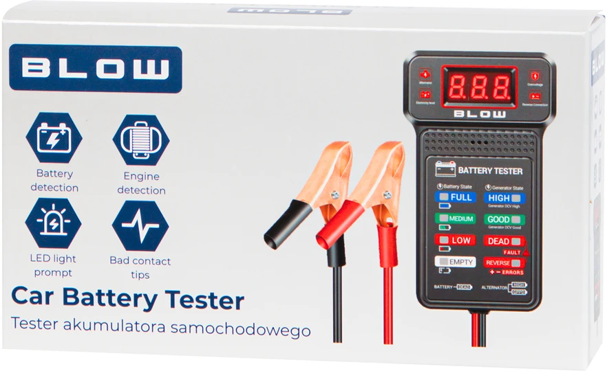 12 V BLOW TA-01 akumuliatorių testeris