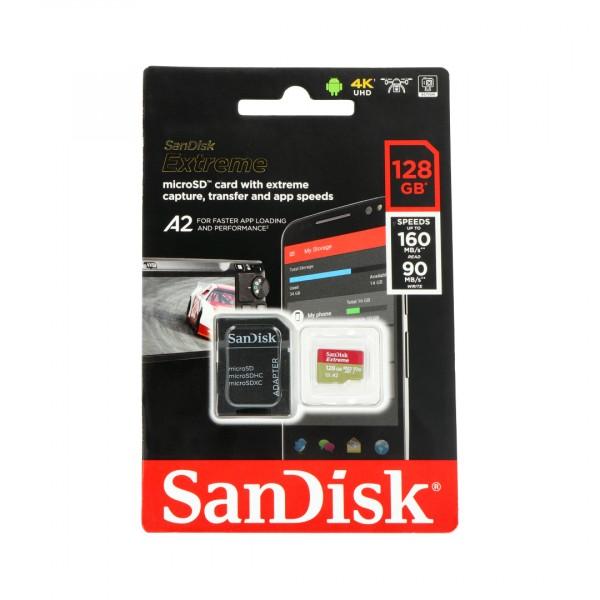 Atminties kortelė SanDisk microSDXC Extreme 128GB 190/90 MB/s UHS-I U3