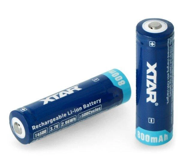 Xtar 14500 ličio akumuliatoriai, 2 vienetų rinkinys