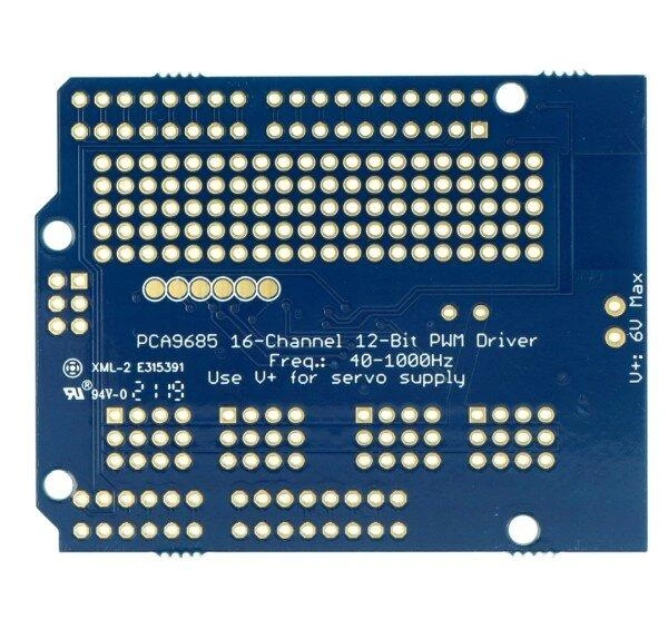 16 kanalų 12 bitų PWM I2C Shield servo tvarkyklė Arduino - Adafruit 1411