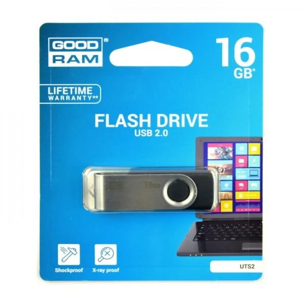 GOODRAM UTS2-0160K0R11 GOODRAM memory USB UTS2 16GB USB 2.0 Juodas