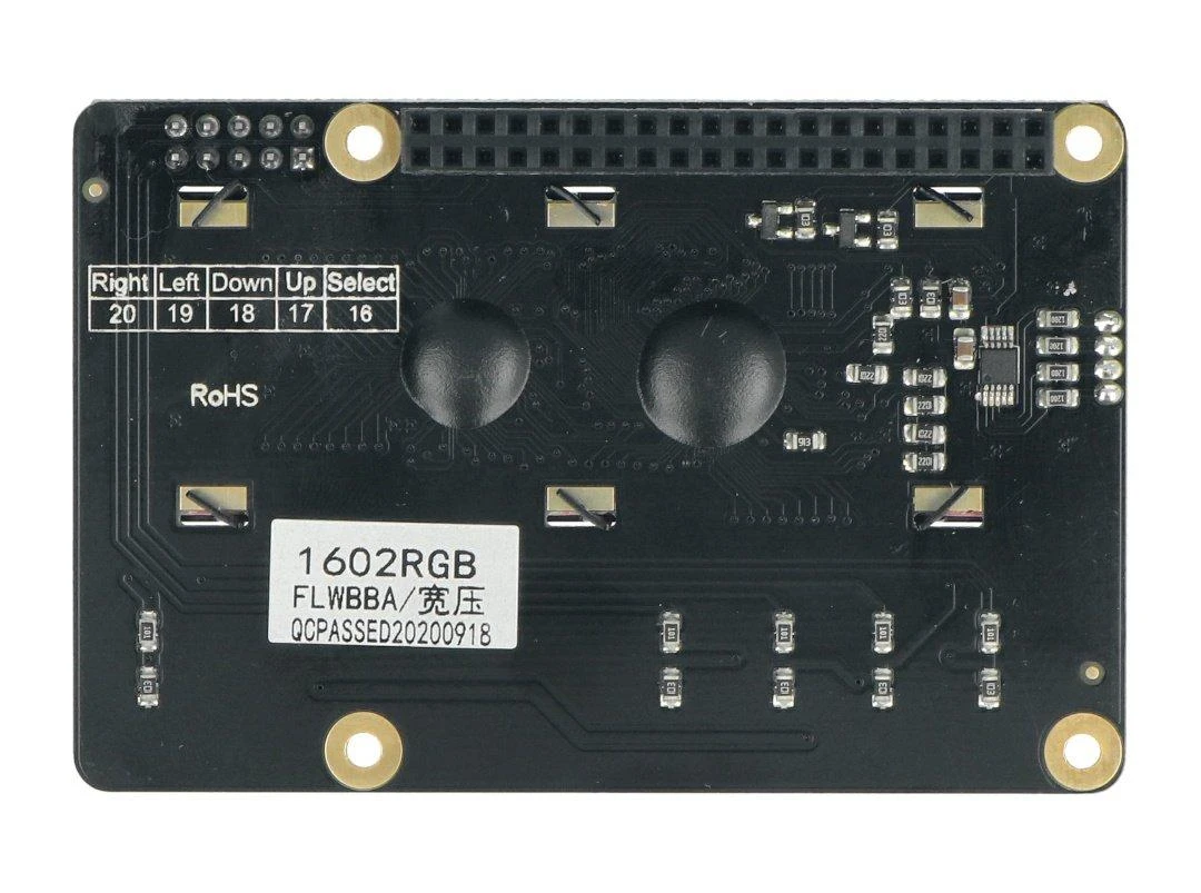 16x2 RGB LCD ekranas I2C klaviatūra, skirta Raspberry Pi 3B+/4B, DFRobot DFR0514