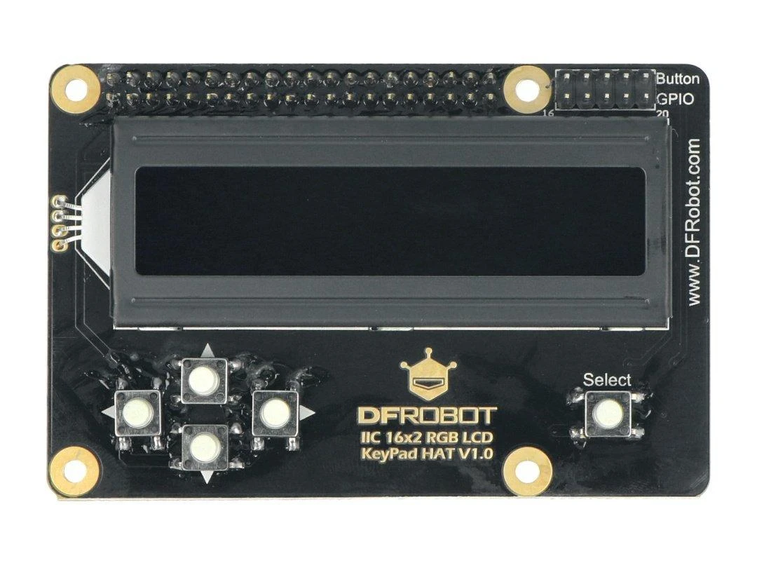 16x2 RGB LCD ekranas I2C klaviatūra, skirta Raspberry Pi 3B+/4B, DFRobot DFR0514