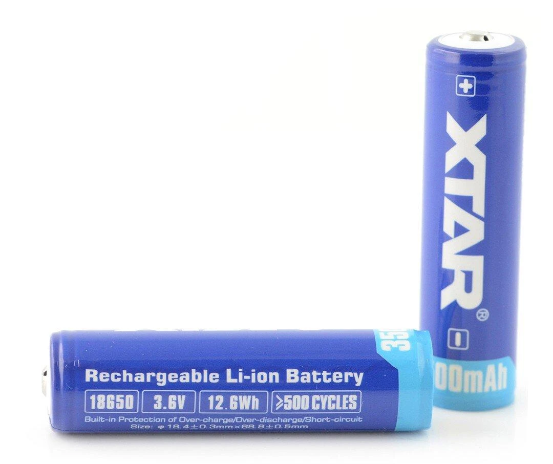 Xtar 18650 3500mAh akumuliatorius pora