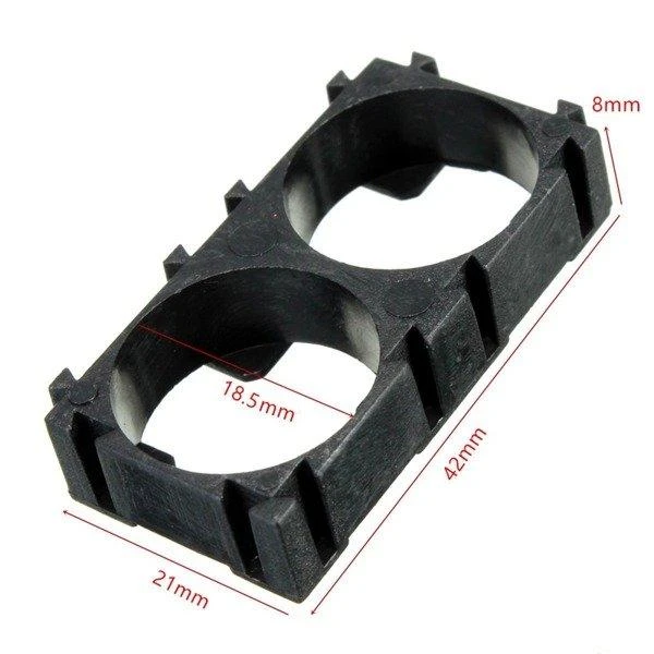 Oem 1x2 plastikinis laikiklis Li-Ion 18650 akumuliatorių pakavimui - 2 vnt