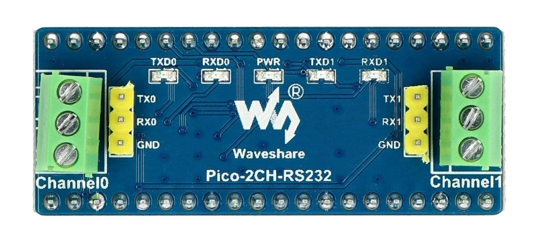 2 kanalų RS232 SP3232EEN imtuvo modulis, skirtas Raspberry Pi Pico, UART, RS232, Waveshare 19979