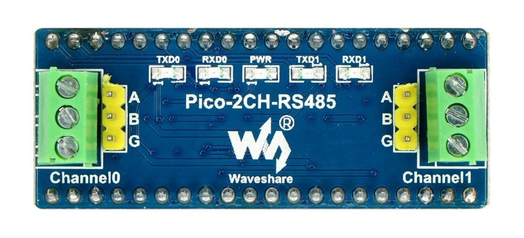 Raspberry Pi Pico RS485 plokštė su dviejų kanalų terminalais