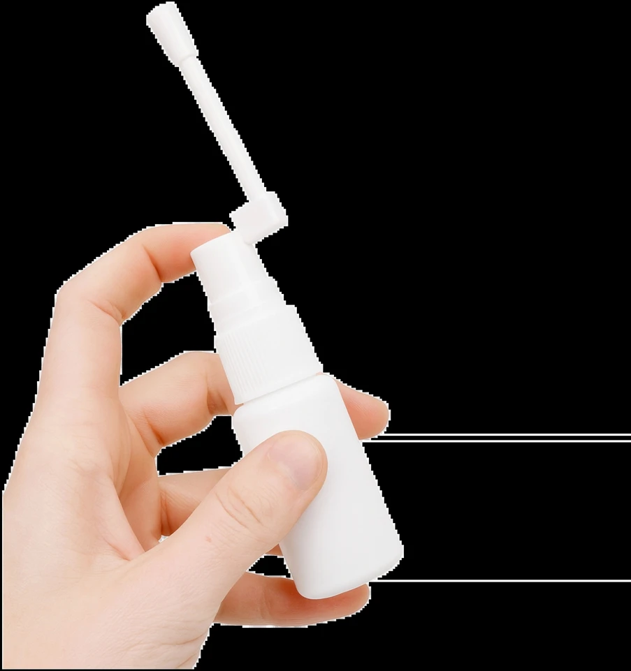 20 ml purškimo buteliukas – burnos ir nosies purkštukas