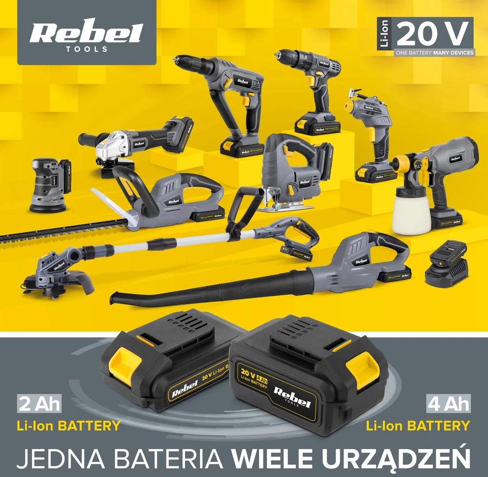 Pistolet Rebel 20V belaidis dažų purkštuvas