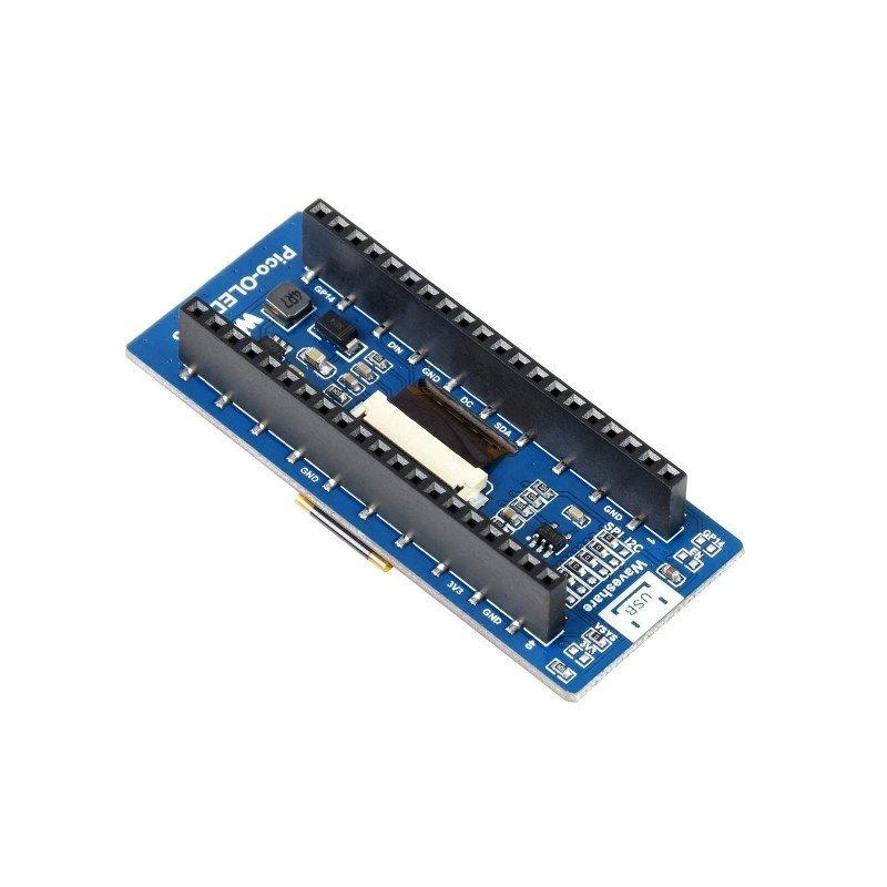 2.23” 128x32px OLED ekranas, SPI/I2C, juodas/baltas, skirtas Raspberry Pi Pico, Waveshare 19750