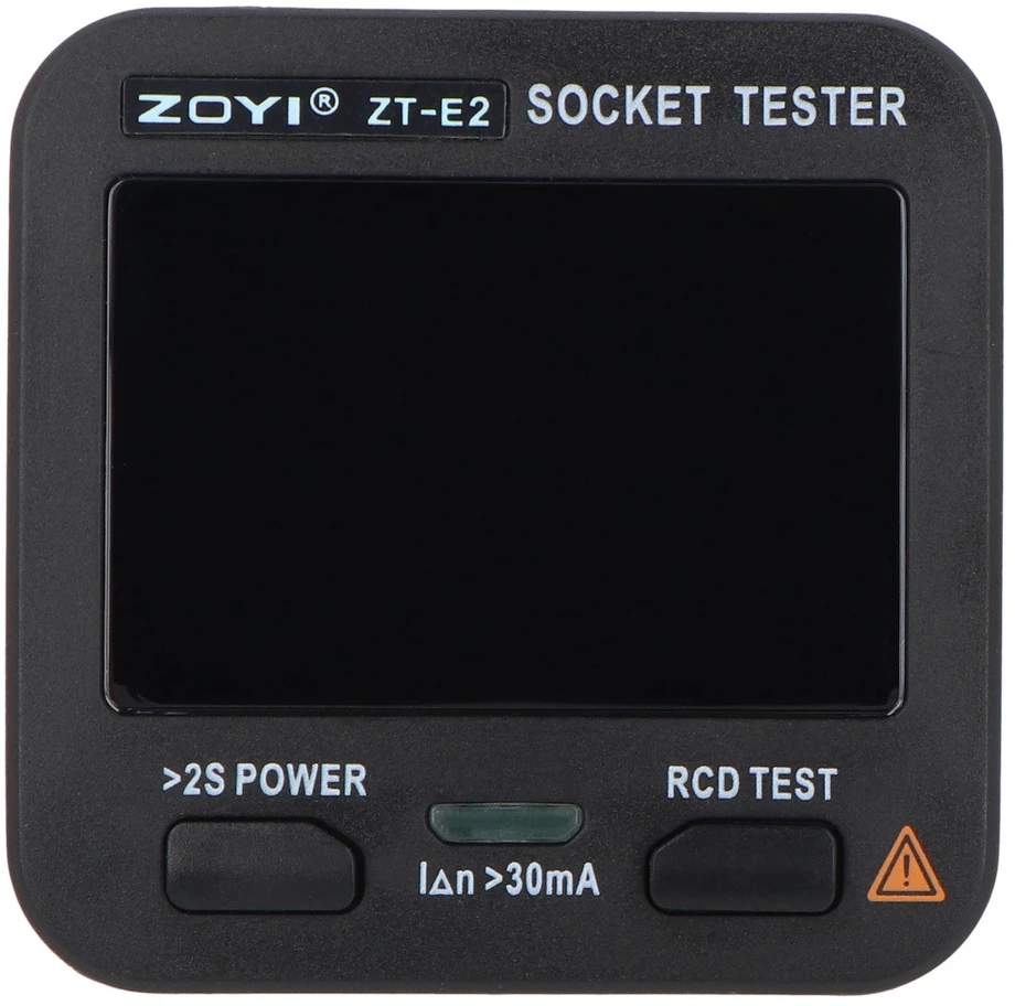 230 V elektros tinklo lizdo testeris su RCD, NCV ir įtampos matavimu - ZOYI ZT-E2