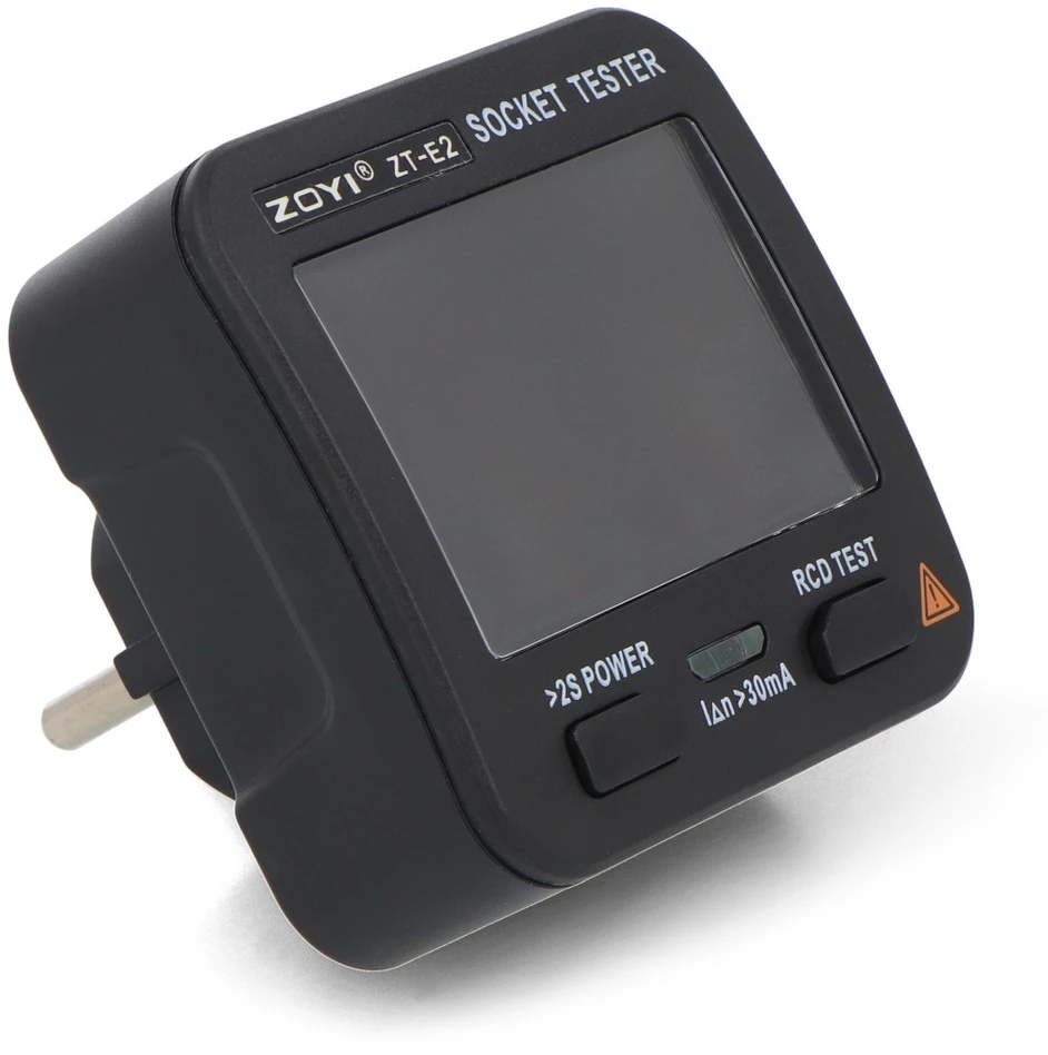 230 V elektros tinklo lizdo testeris su RCD, NCV ir įtampos matavimu - ZOYI ZT-E2