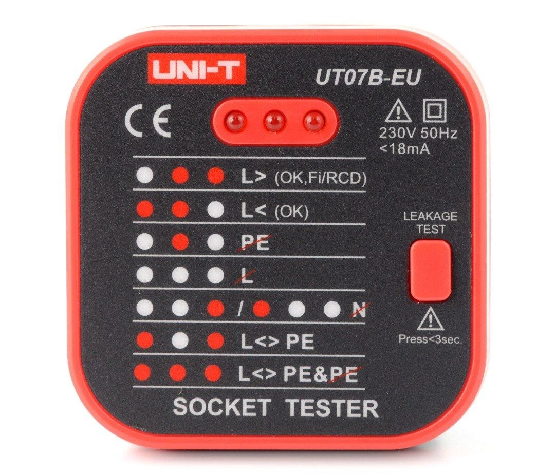 230V RCD lizdo testeris UNI-T UT07B-EU