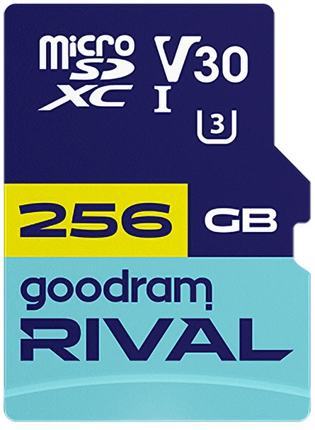 256 GB V30 UHS-III Goodram Rival Micro SD atminties kortelė su adapteriu