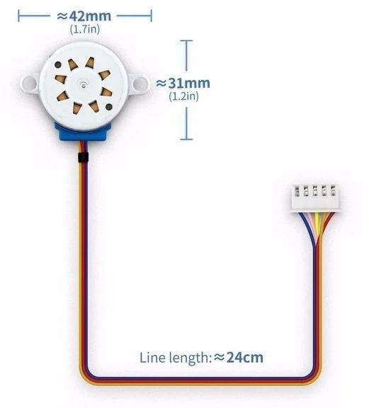 28BYJ-48 žingsninis variklis su pavarų dėže - 5V 0.3A 0.03Nm - Arduino