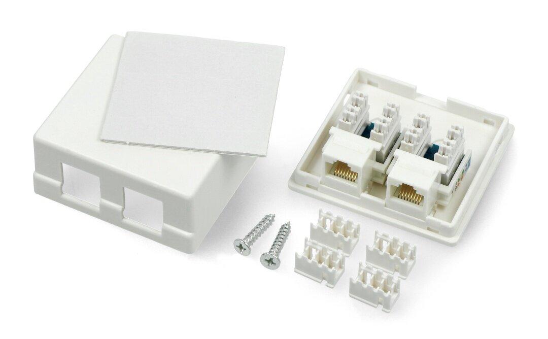 LP Oem 2x RJ45 interneto lizdas - baltas