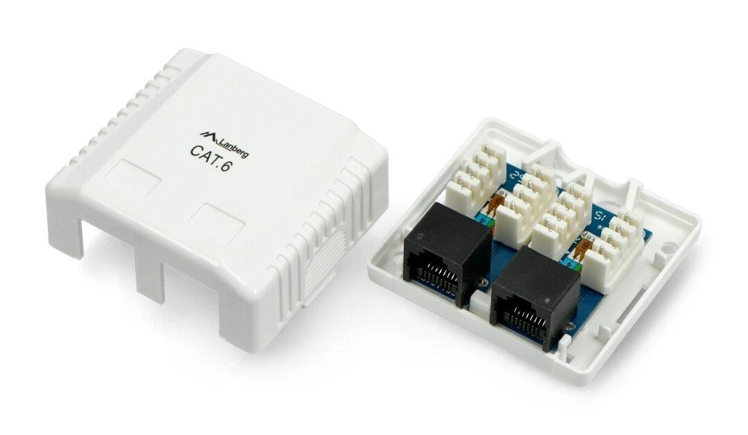 LANBERG OU6-0002-W UTP Data Box 2 prievadų RJ45 neekranuotas kat. 6
