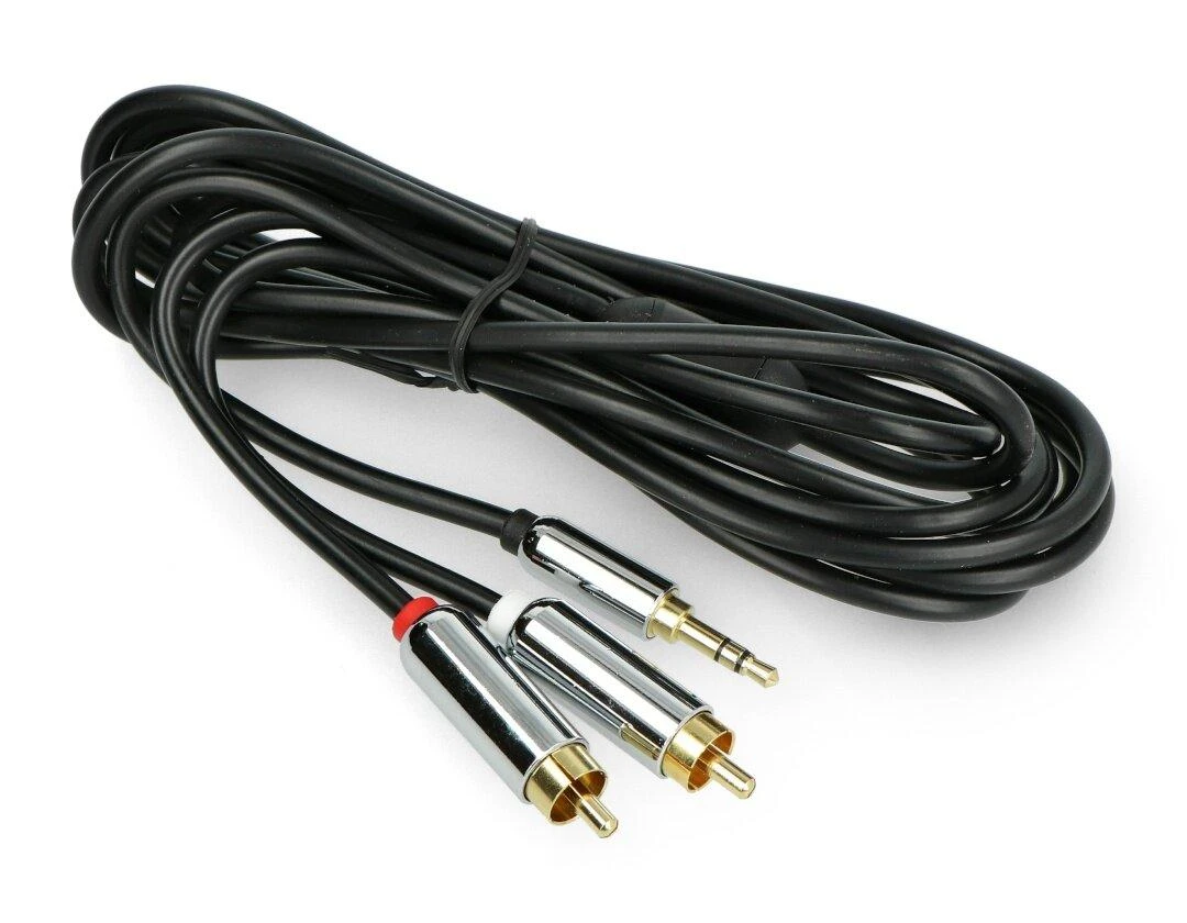 2xRCA į 3.5mm jungties laidas su chromuotais antgaliais
