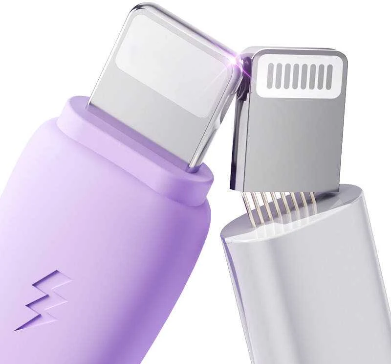 3 viename Joyroom Spalvingas USB į USB-C / Lightning / Micro USB laidas 3.5 A, 1 m (violetinė)