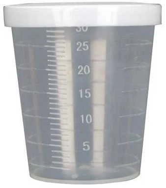 Oem 30ml matavimo puodelis - Plastikinis indas su dangteliu - rakinamas