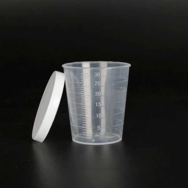 Oem 30ml matavimo puodelis - Plastikinis indas su dangteliu - rakinamas