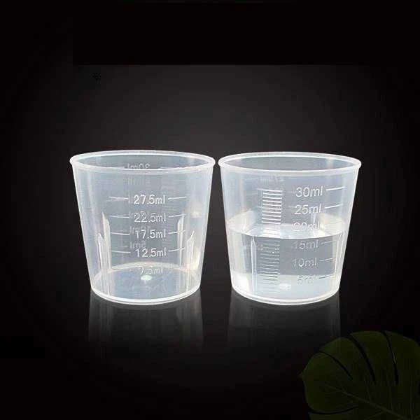 Oem 30ml matavimo puodelis - Plastikinis indelis su svarstyklėmis - medicininis stiklas