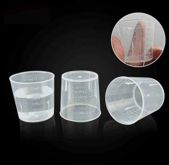 Oem 30ml matavimo puodelis - Plastikinis indelis su svarstyklėmis - medicininis stiklas