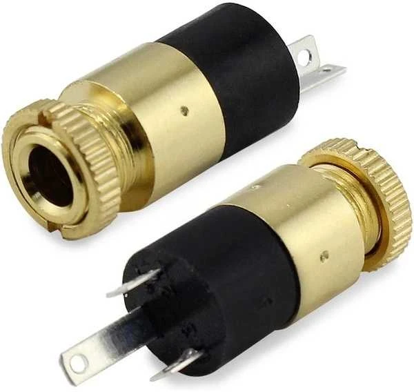 Oem 3.5 mm ausinių lizdas, prisukamas, paauksuotas PJ-392
