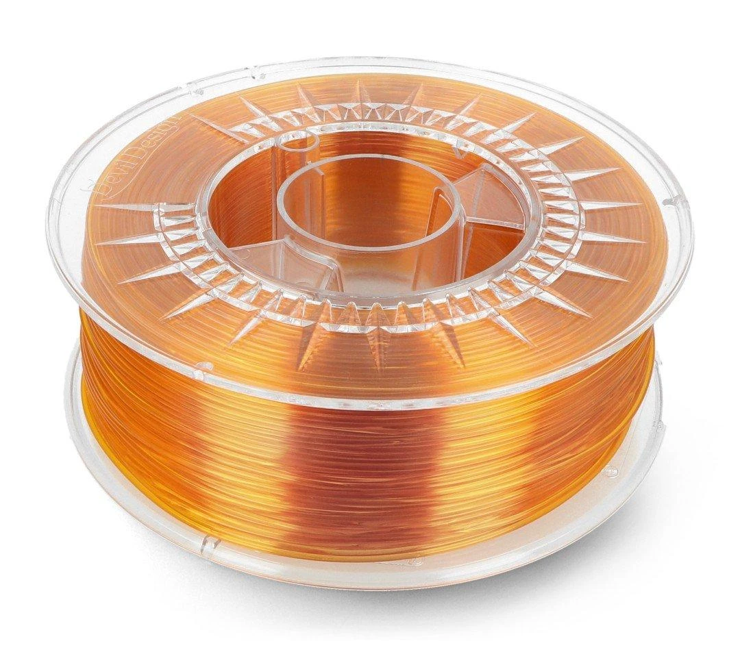 PET-G 3D plastiko ritė - ryškiai oranžinė permatoma