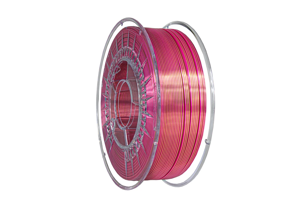Devil Design Silk Dual rožinis-auksinis 1,75 mm PLA gijos ritė