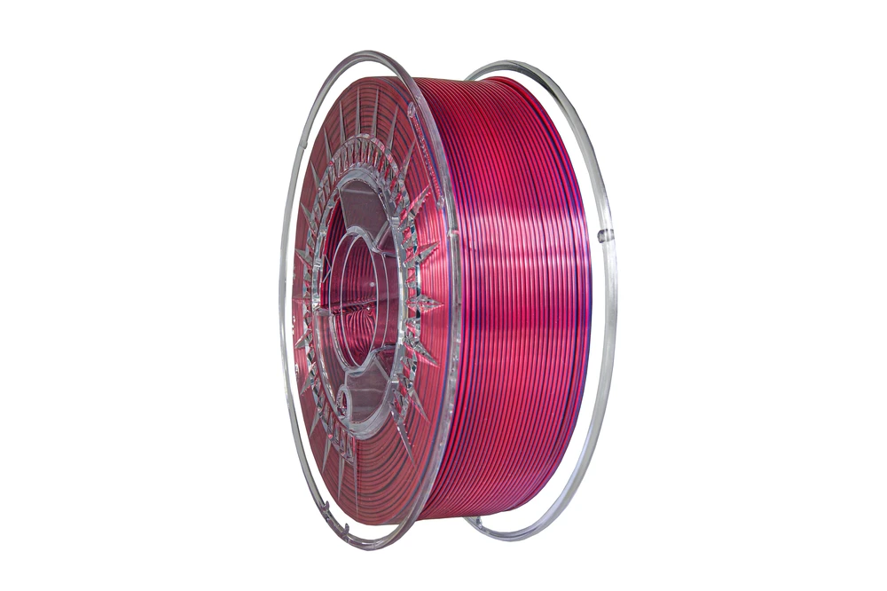 Dvispalvis Silk 3D plastikas 1.75mm, tamsiai raudona ir violetinė